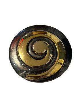 Vintage Two Tone Swirl Brooch Gold Silver Tone Abstract Spiral Pin 1.75 Inch